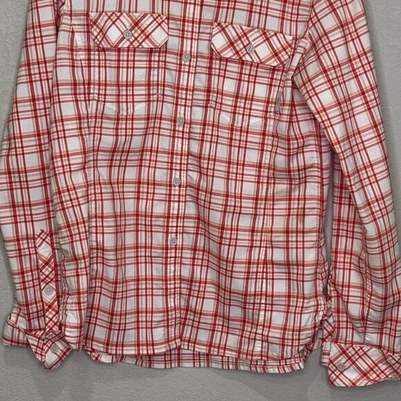STIO Women’s Shirt Size Medium Red Plaid Long Sleeve Button Down - Picture 4 of 7